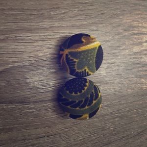 Fabric Button Earrings